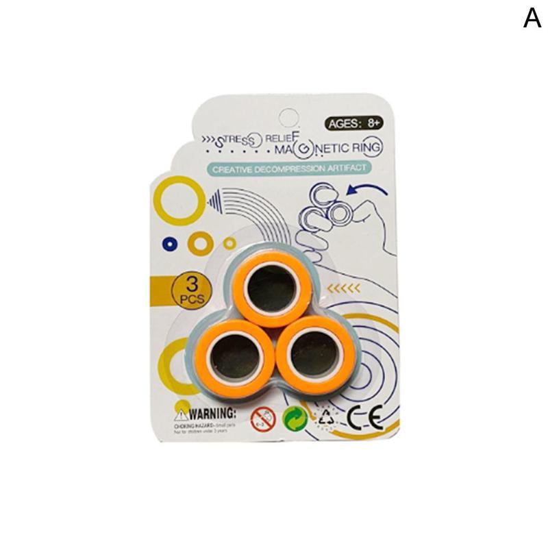 FinGears Magnetische Ringe Anti-stress FinGears Magnetische Ringe Für Autismus ADHS Angst Relief Fokus Kinder Dekompression Zappeln Spielzeug: A Orange