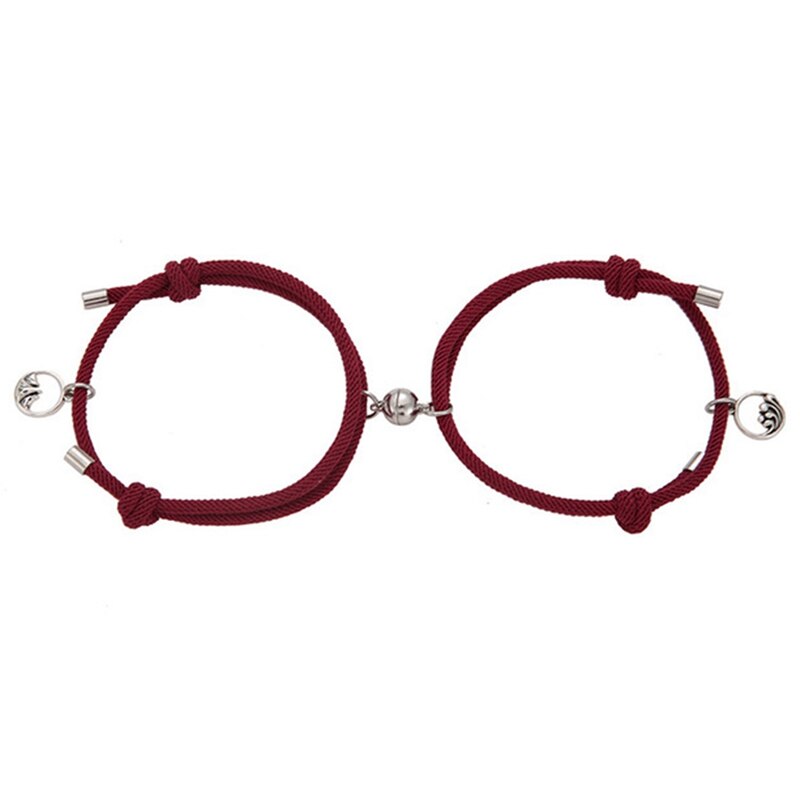 Couple Bracelets Magnet Attract bangle bracelet Women Men Rope Weaving Attract Adjustable Alloy Eachother Couple Bracelet: BY
