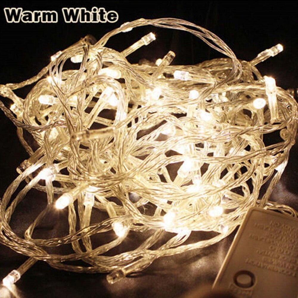 Outdoor christmas lights LED string lights 10M Decoracion fairy Light Lighting Tree Garland: WarmWhite / AC 110V (US Plug)