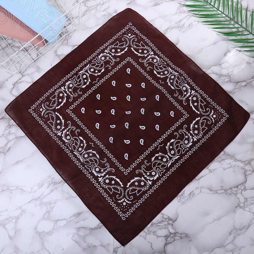 Hoofdband Unisex Mode Katoenen Bandana Vierkante Sjaal Voor Vrouwen Mannen Hoofdband Hoofddeksels Dubbelzijdig Hoofd Wrap Haaraccessoires: Coffee