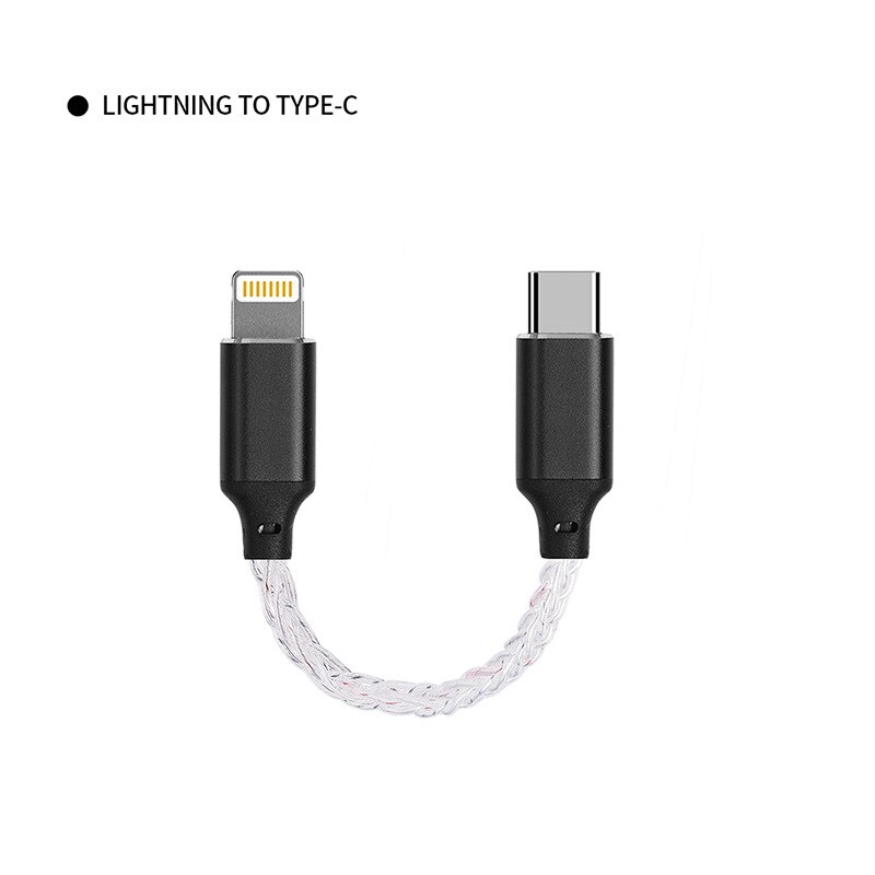 Câble Lightning vers type-c DAC OTG, 8 cœurs, en cuivre monocristallin, Micro USB pour iPhone 12 Pro Max 11 X Android,: C Lightning-TC