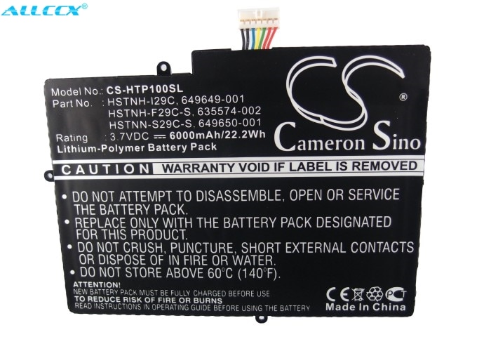 Cameron Sino Tablet Battery 6000mAh - HSTNH-F29C-S, HSTNH-I29C, HSTNN-S29C-S for HP TouchPad 10