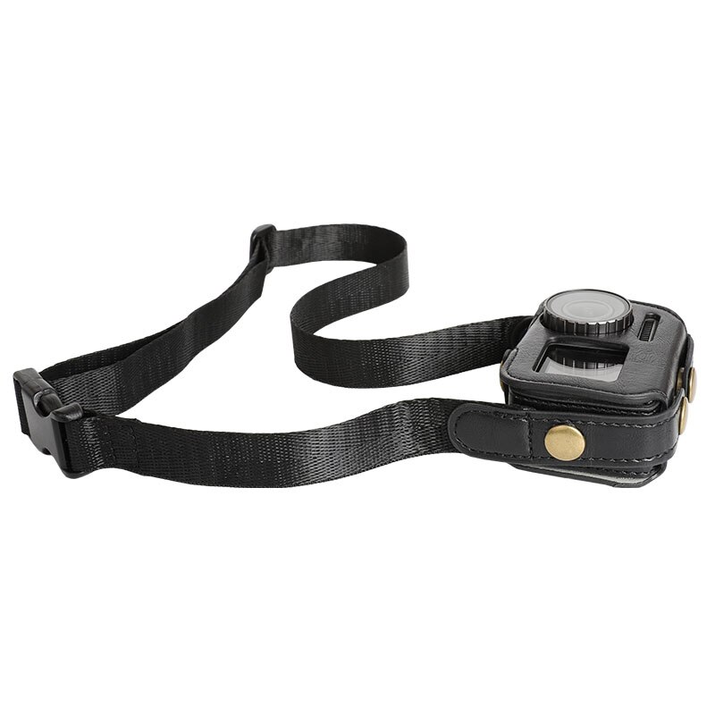 Cadre en cuir PU pour DJI avec capuchon d'objectif en Silicone accessoires de sangle de cou/taille pour DJI Osmo Action Sport support de couverture de caméra