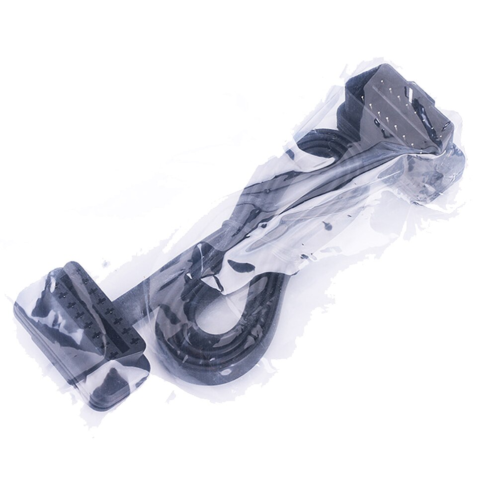 Voiture OBD ligne OBD2 câble d'extension un point deux nouilles plat câble obd un glisser deux noyau plein puissance 0.6m 16pin adaptateur de connexion