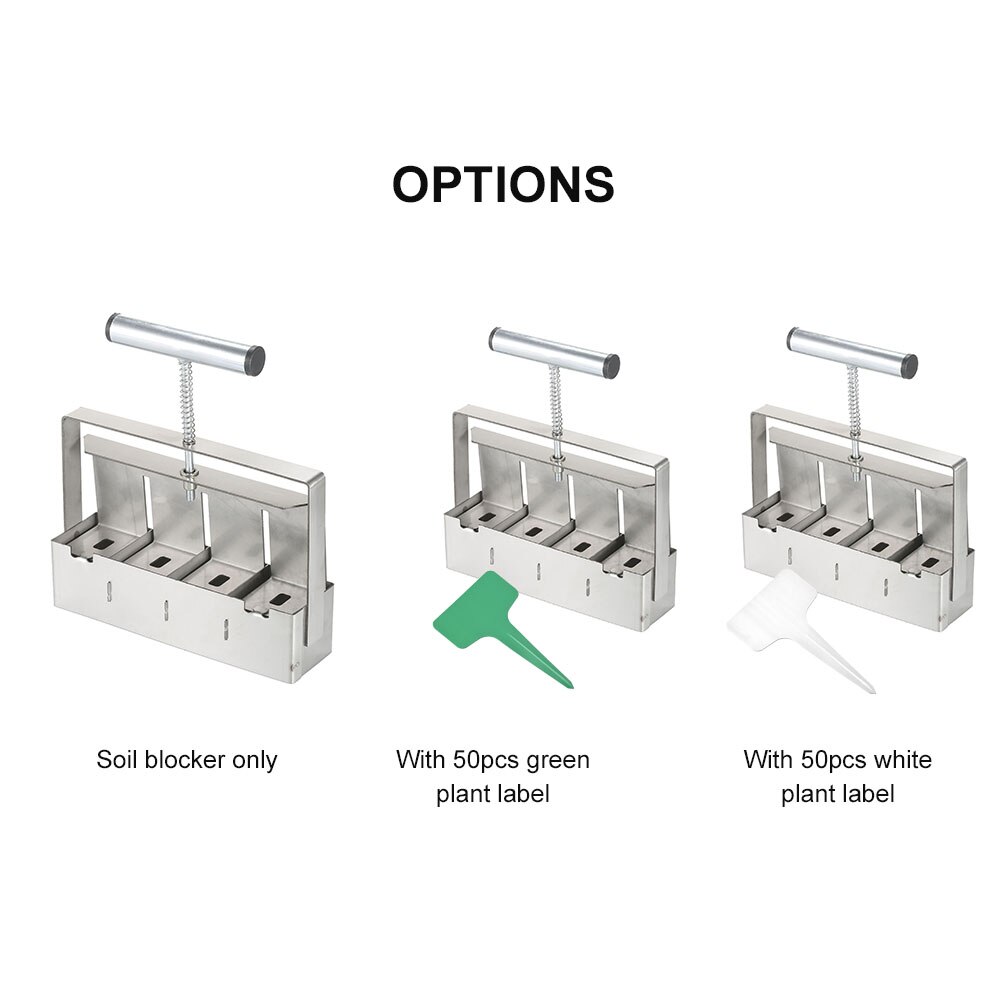 Handheld Bodem Blocker 2in Bodem Blok Maker Bodem Blokkeren Met Dibbles Voor Tuin Prep Met 50 Stuks Herbruikbare Plant Label marker