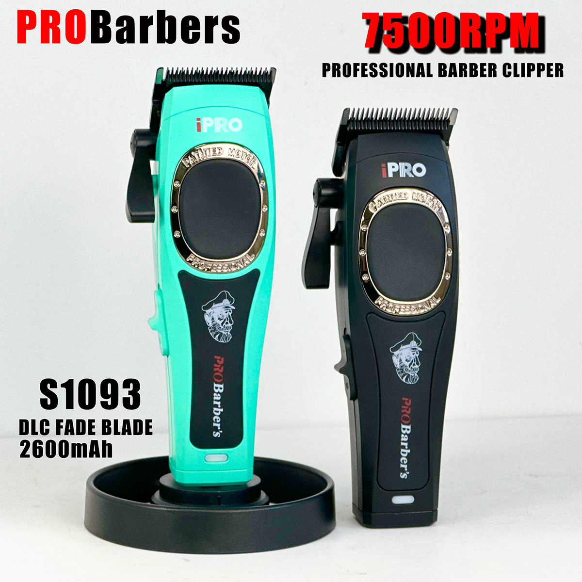 Professionele mannen Tondeuse 7500 RPM Gradiënt Barbershop Tondeuse DLC FADE Blade 2600 mAh Salon Gereedschap S1093