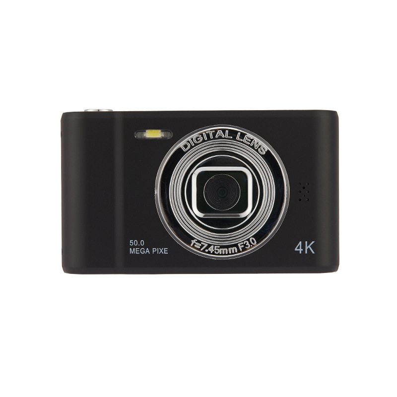 4K Digital Camera 50 Megapixels HD Photography Travel Selfie Camera 2.4 inch Screen Entry-Level Kids Campus Selfie Mini Camera: black