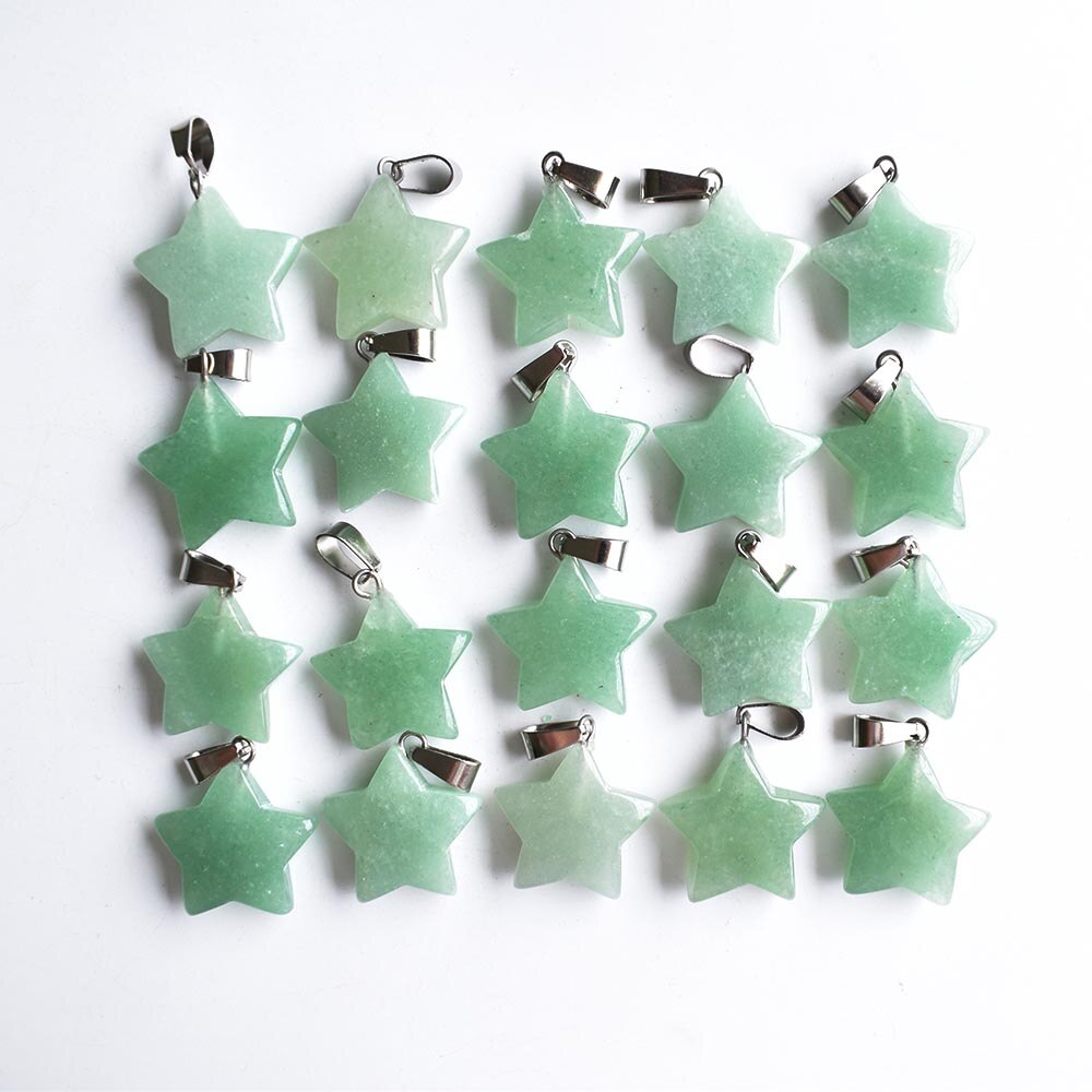 Verschiedene naturstein mixed star charms anhänger für DIY schmuck machen 24 teile/los freies: Green Aventurine