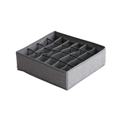 Luluhut 7 gitter bh arrangør 16 24 gitter sokker undertøy oppbevaringsboks garderobe skuff organizer sammenleggbart etui til undertøy: Grå 24 rutenett