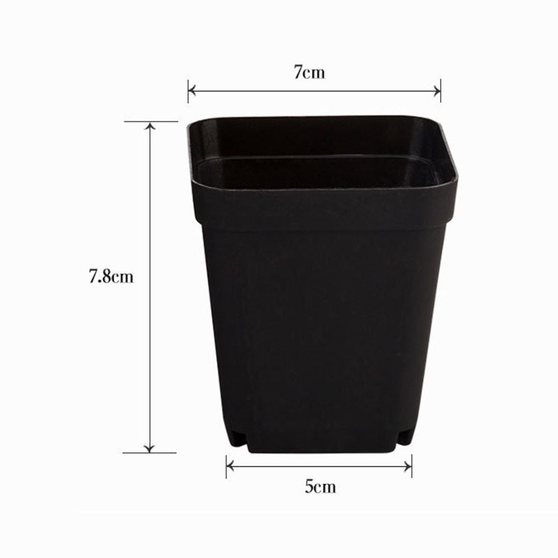 10pcs Mini Square Plastic Plant Flower Pot Home Office Decor Planter Colorful With Pots Trays Green Plant Flower Garden Supplies