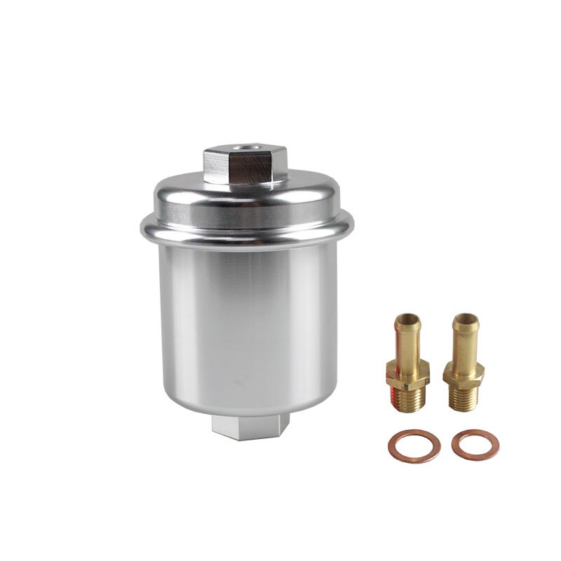 RASTP – filtre à carburant universel en aluminium, , haute Performance, filtre lavable: Silver