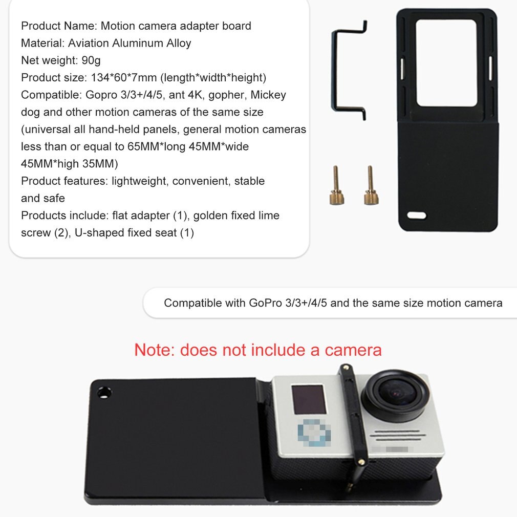 Håndholdt motion kamera adapterplade fpv kit til smartphone håndholdt gimbal stabilisator og gopro sportskamera