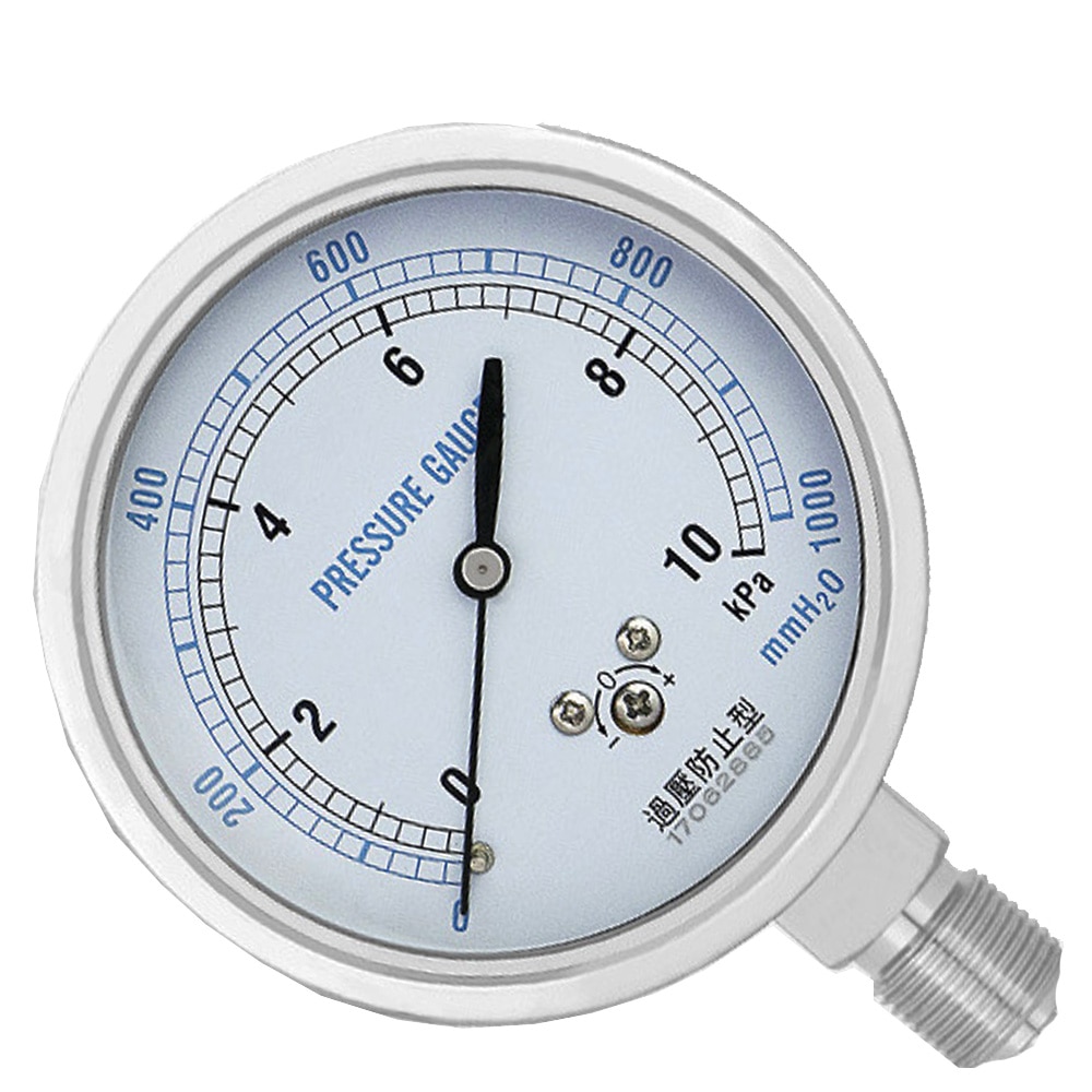 YE75 thread 3/8 Vacuum stainless steel pressure gauge -100kpa-0kpa-100kpa diaphragm gauge gas gauge kPa gauge
