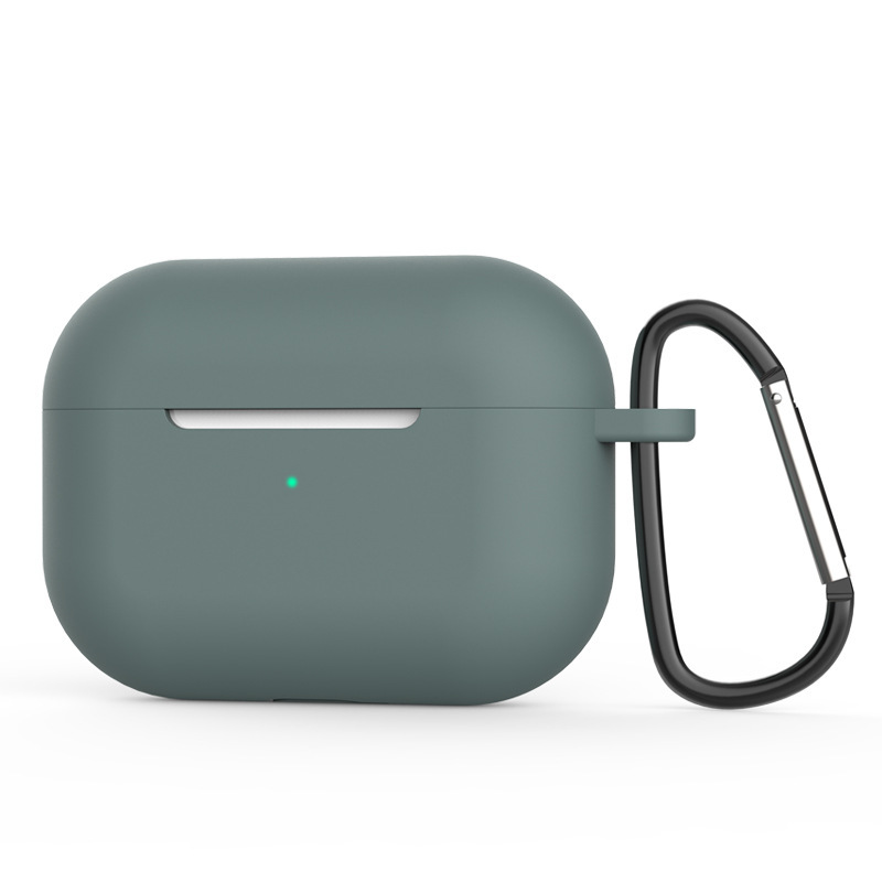 Soft Silicone Case for Apple Airpods Pro Wireless Headset Case for AirPods Pro Charging Box Solid Color Earphones Case: Olive