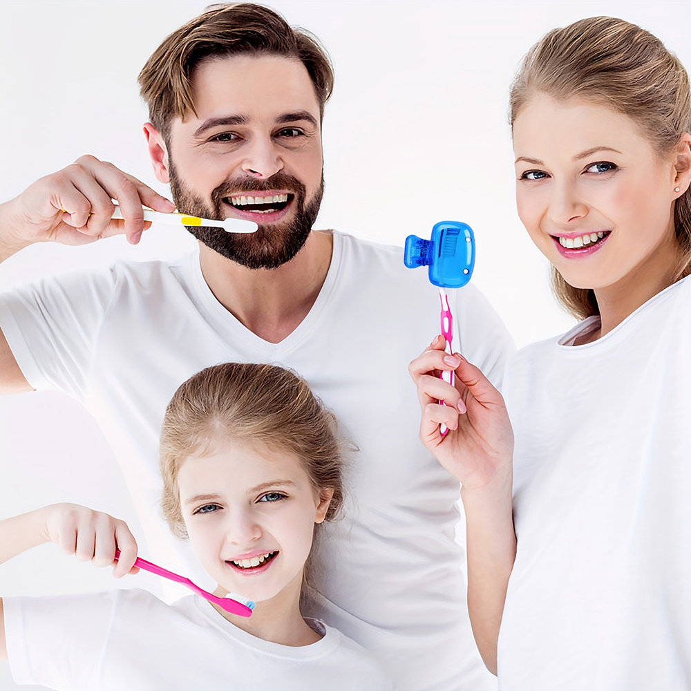 Fundas para cabezales de cepillo de dientes de viaje, tapa protectora para cepillo de dientes, funda protectora portátil con Clip de plástico para viajes en el hogar