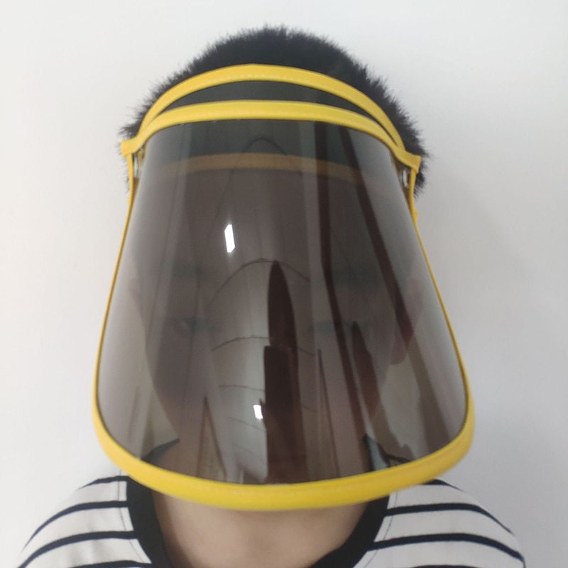 Sommer børns anti-dråbe sol hatte ansigt beskyttende ansigt skærm anti-tåge gennemsigtig tom top hat solskærm hat