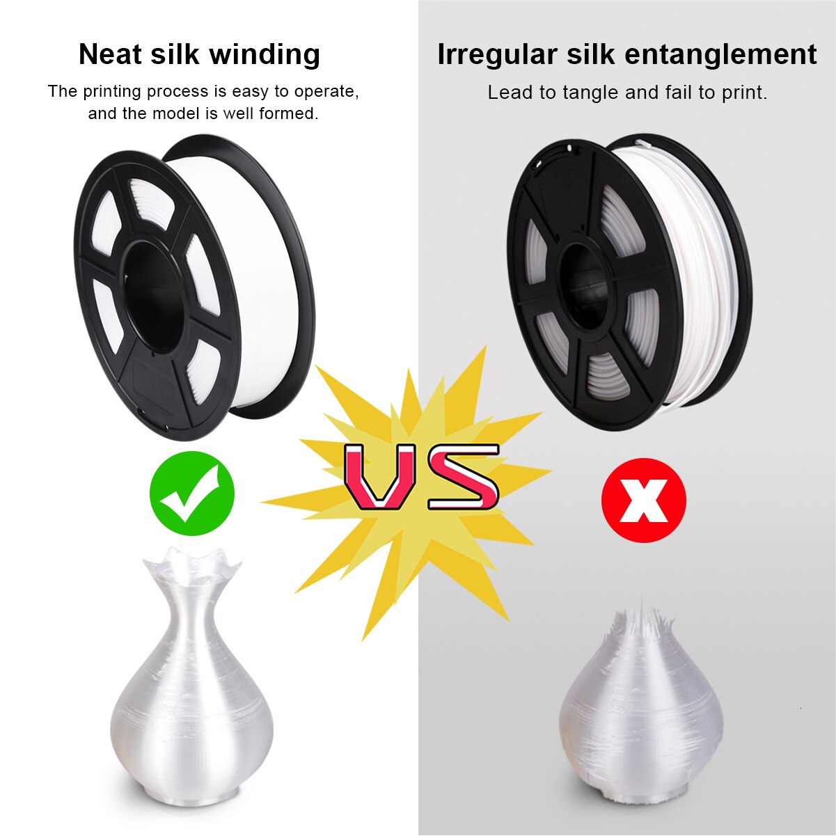 Sunlu Zijde Pla Filament 1Kg 1.75Mm 3d Filament Voor 3D Printer Full Color Zijde Gevoel Milieuvriendelijke 3D Refill voor 3D Printer