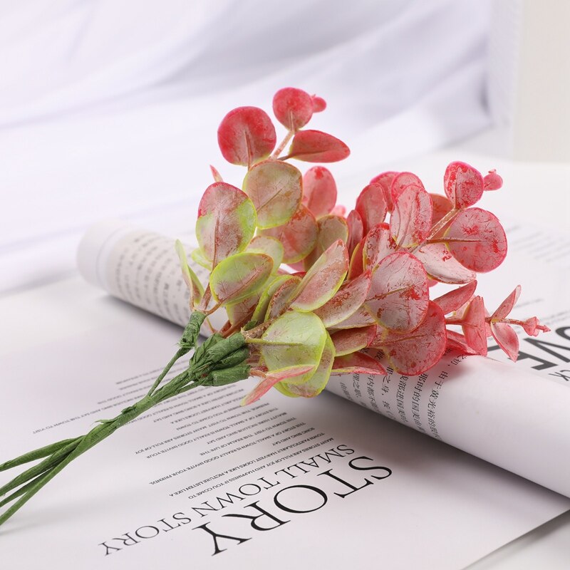 6 piezas de plantas artificiales para decoración navideña, adornos para el hogar, arreglo floral, hojas de eucalipto, lavanda, de joyería: 4