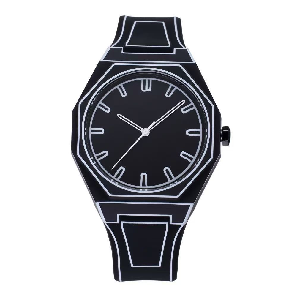Herenhorloges in stripstijl met quartz uurwerk, casual waterdichte horloges voor mannen, uurwerk voor mannen: Rood