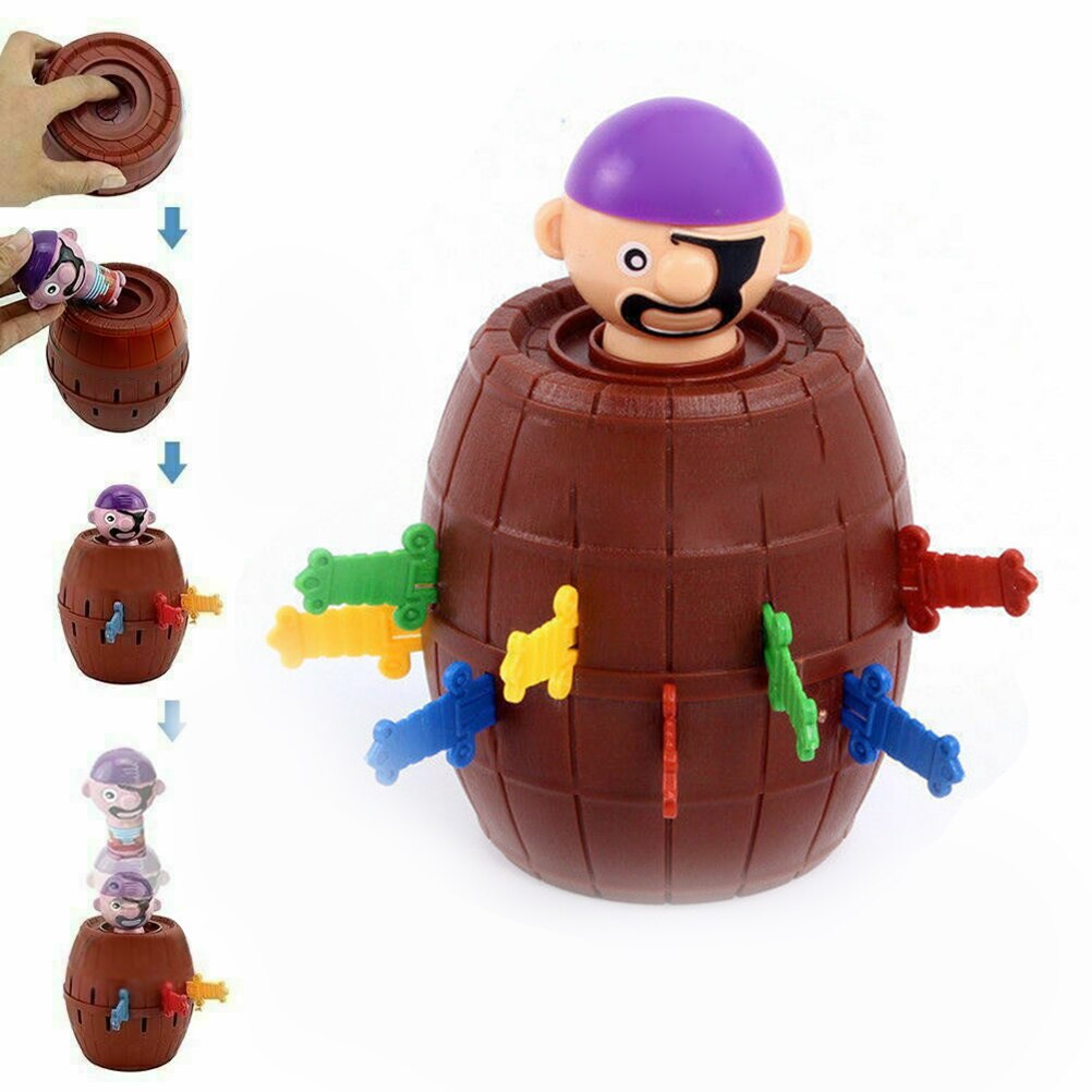 Kinder Lustige Spielzeug Pirate Barrel Neuheit Spiel Spielzeug für Kinder Glück Stab Pop Up Spielzeug Party Spiel Pirate Eimer Kunststoff spielzeug Für Kind