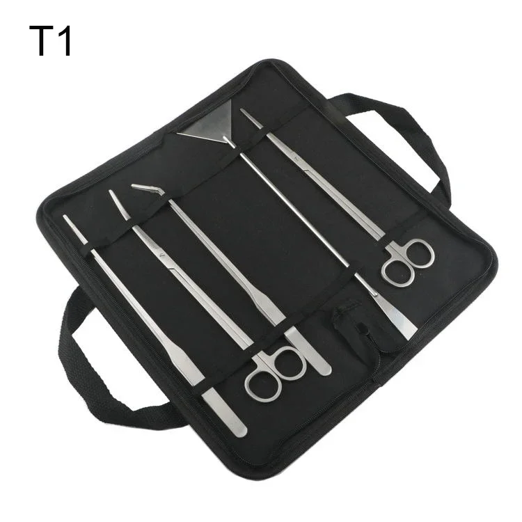 Kit de herramientas para acuario, pinzas, tijeras, Herramientas de limpieza de acero inoxidable, plantas acuáticas, pecera, accesorios para acuario: Morado