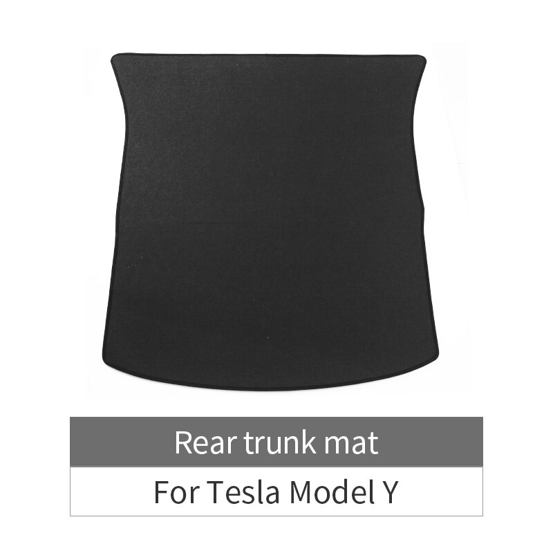 Voor Tesla Model Y Kofferbak Mat Zachte Flanellen Stofdicht Auto Voor & Achter Cargo Tray Kofferbak Beschermende Pads: Rear trunk mat