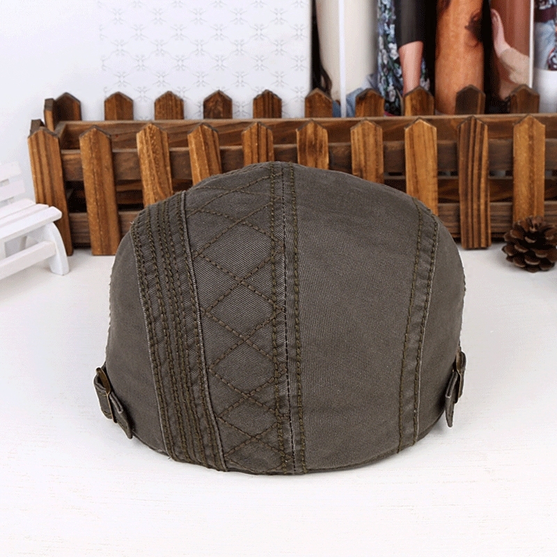 Gorro plano informal de algodón puro para hombre y mujer, boina plana, unisex, para primavera y verano