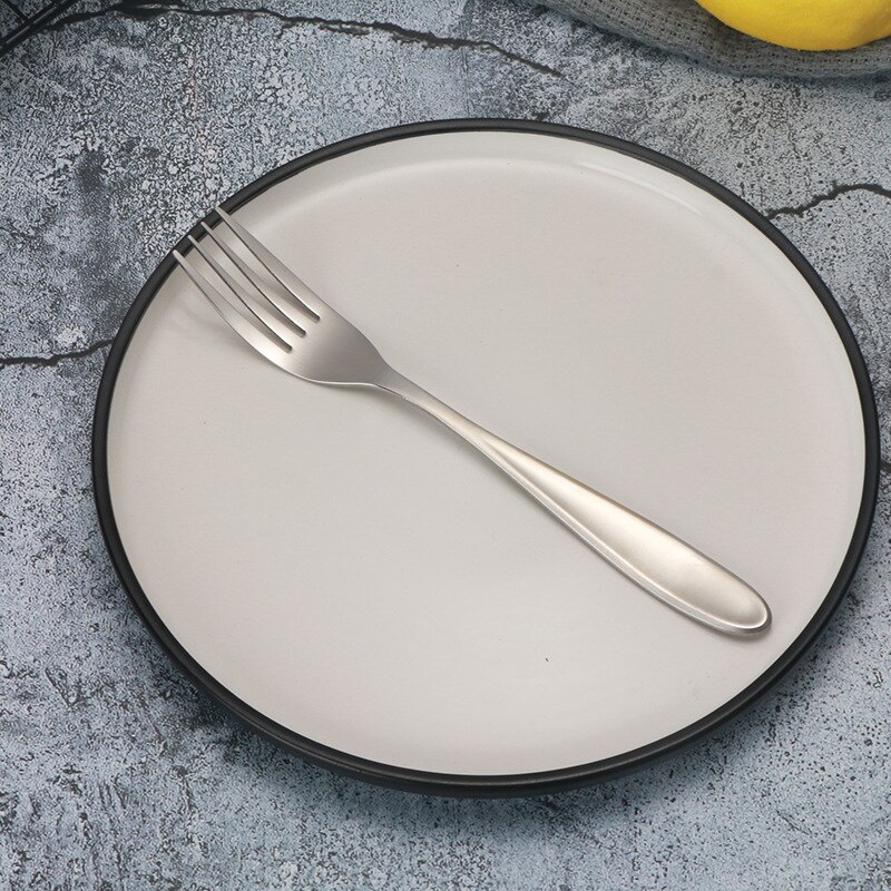 304 Stainless Steel Western Food Knife And Fork hanyi Series Steak Knife Dinner Fork Dessert Stirring Spoon Fruit Fork: Two Fork