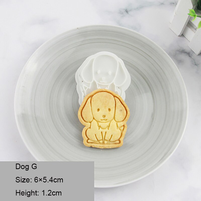 1Pc Hond Cookie Cutters Biscuit Mold Vorm 3D Cookie Plunger Cutter Cartoon Cookie Embosser Mold Fondant Icing Biscuit Snijden sterven: G