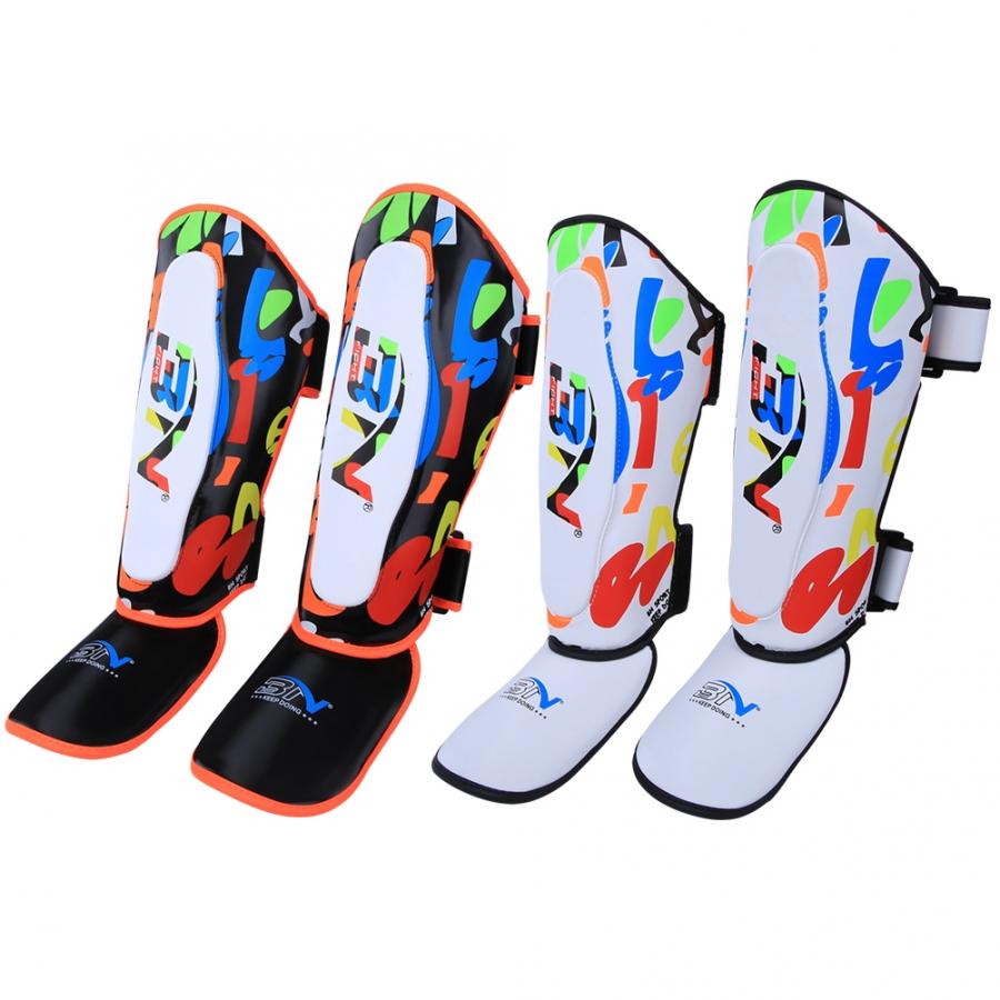 Mma boxe shin guard crianças protetor de perna caneleiras muay thai taekwondo treinamento tornozelo suporte engrenagem protetora footguard