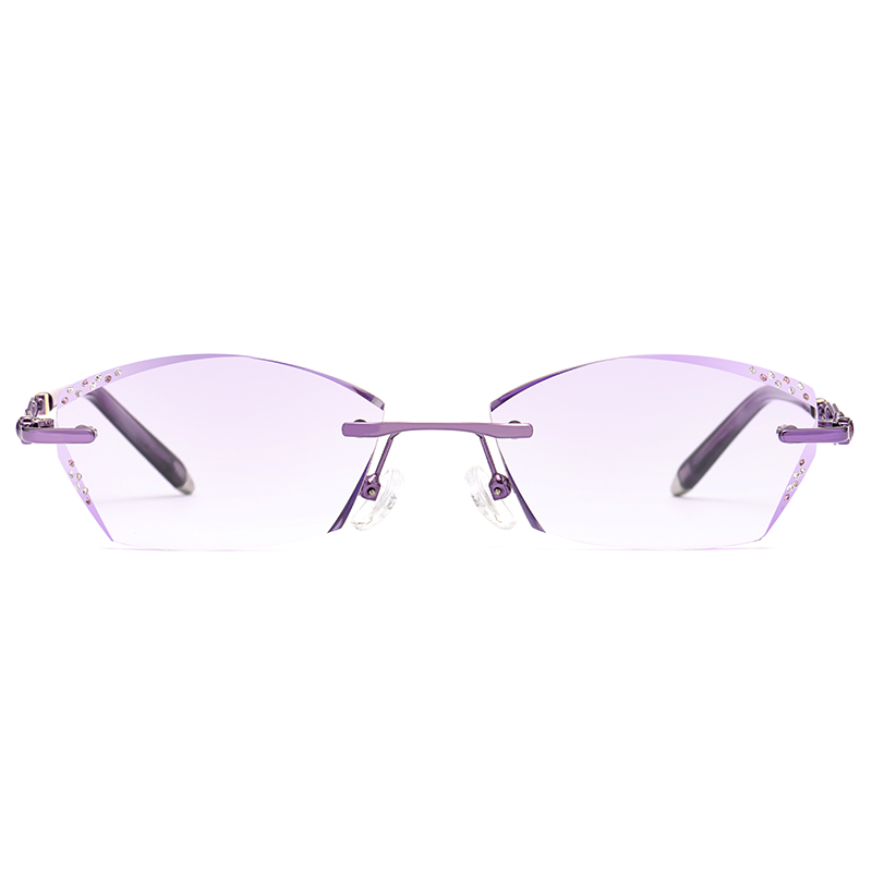 Ladies Prescription Glasses Myopia Hyperopia Custom Glasses Frameless Diamond Coloured Glasses Radiation Proof Optical Glasses 1