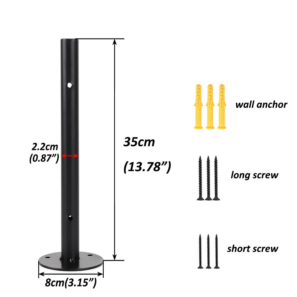 1/2/4pcs Black Industrial Iron Storage Brackets Racks Heavy Duty Shelf Board Wall Mounted Multifunctional Home Decor Hardware: 1pc 35cm