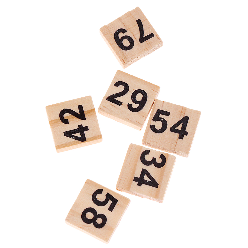 100 pieces eco-friendly Wooden Puzzle Numbers Tiles 1-100 Black Education Cube Blocks for Crafts