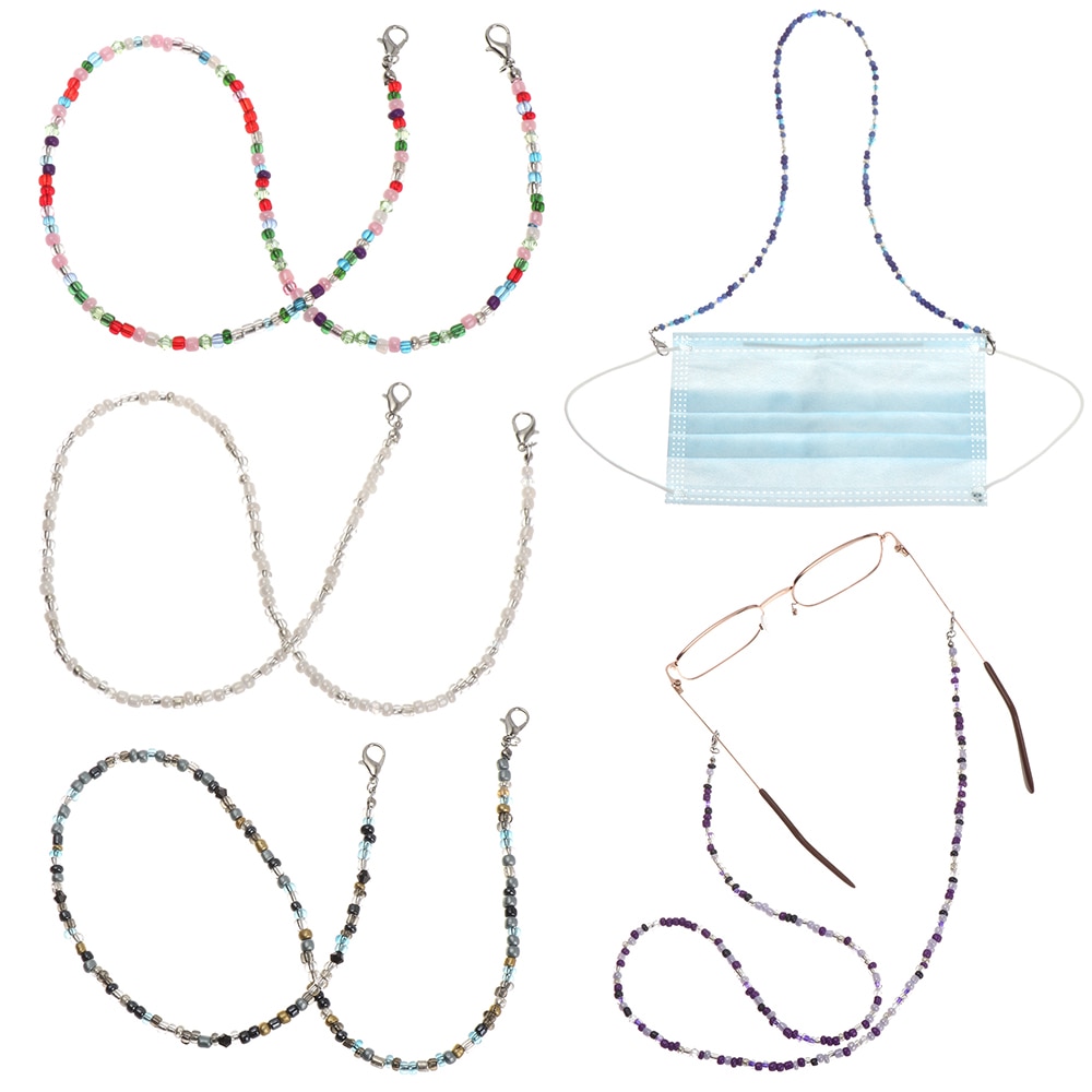 1pc kvinder mænd akryl perler briller kædeforlænger ansigtsmaske snore briller briller strop snor holder hals anti-tabt tilbehør