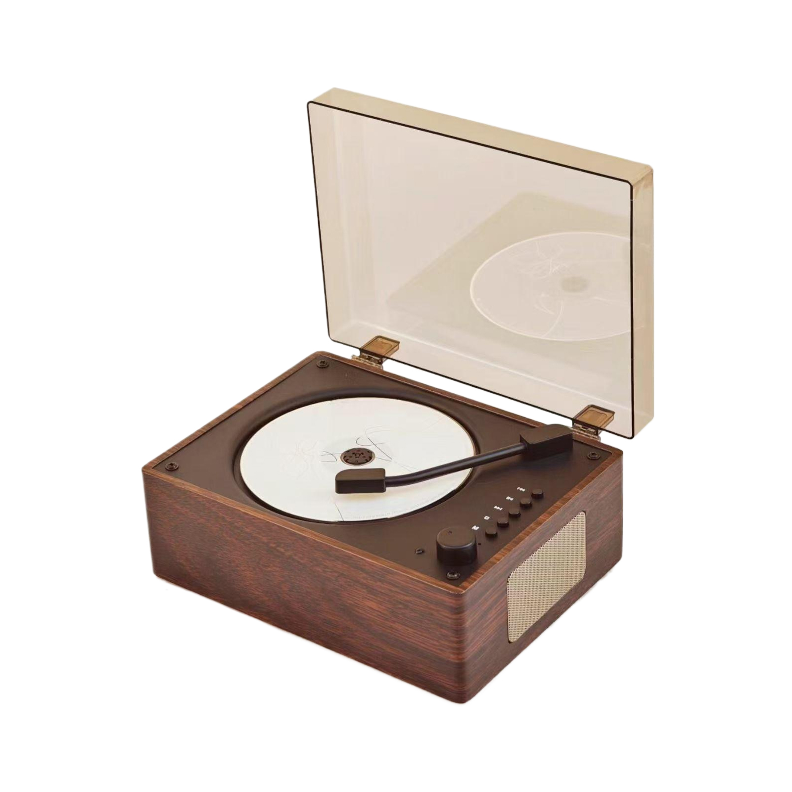 Tragbare Retro CD-Player Wiederaufladbare Zwei-weg Bluetooth 5,0 Drahtlose Lautsprecher Unterstützung CD USB 3,5mm AUX CD musik-Player: Grey