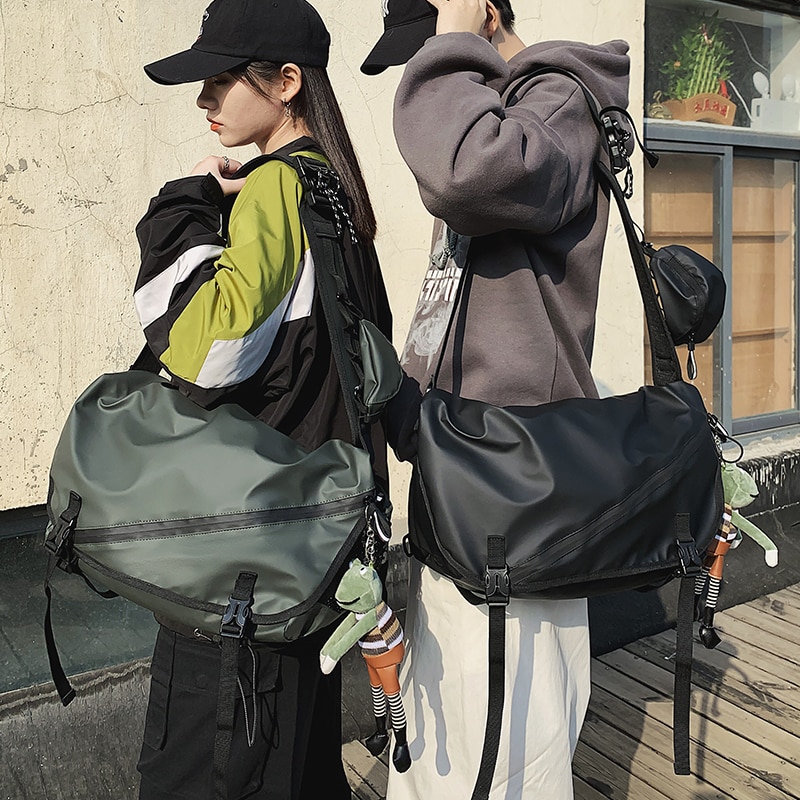 2020 nova unisex grande capacidade de um ombro crossbody saco coreano individualidade oxford pano estudantes schoolbag moda legal