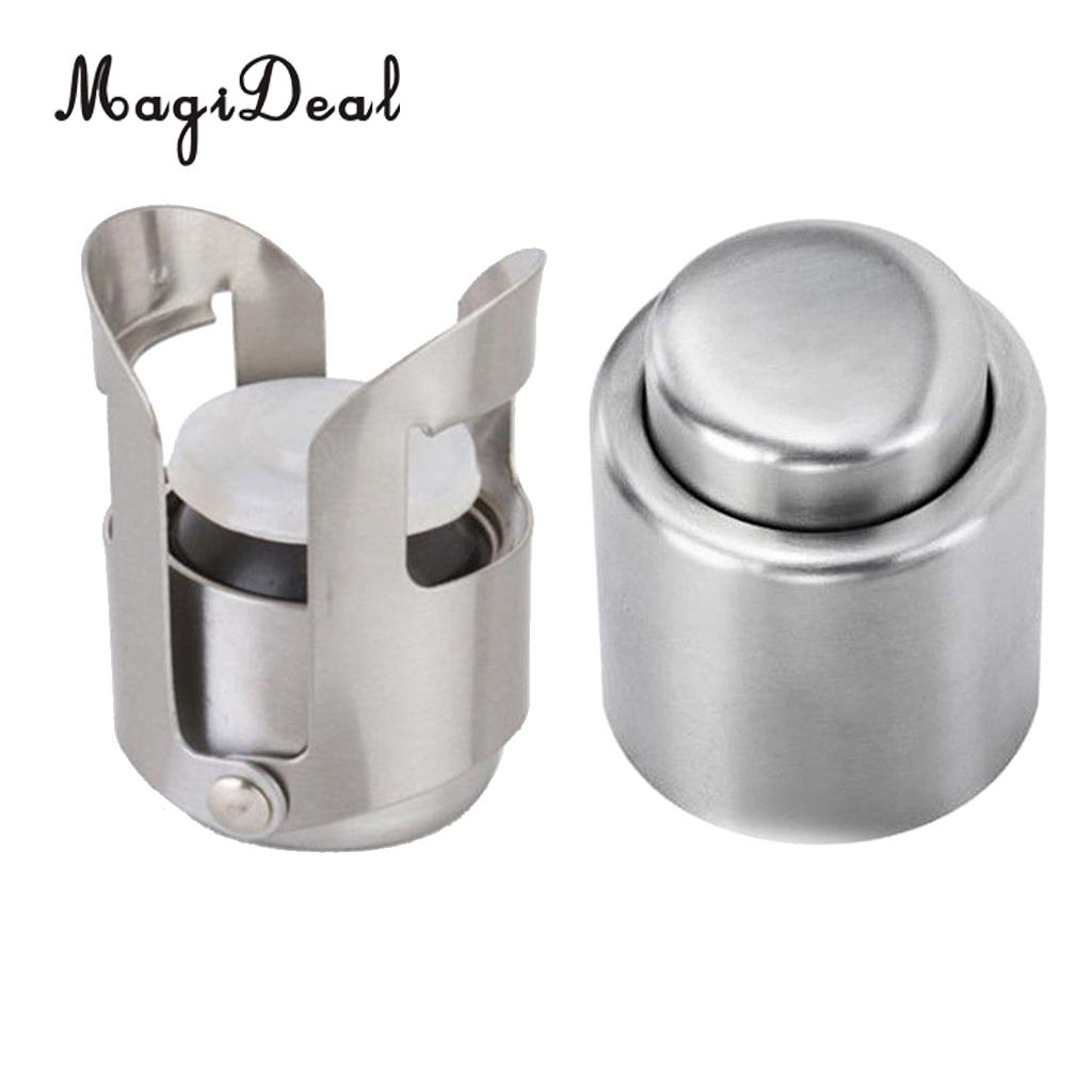2x handy rustfrit stål vakuum vinflaske prop prop låg pumpe sealer holder øl frisk i dagevis med lufttæt forsegling 4.2/2.5cm