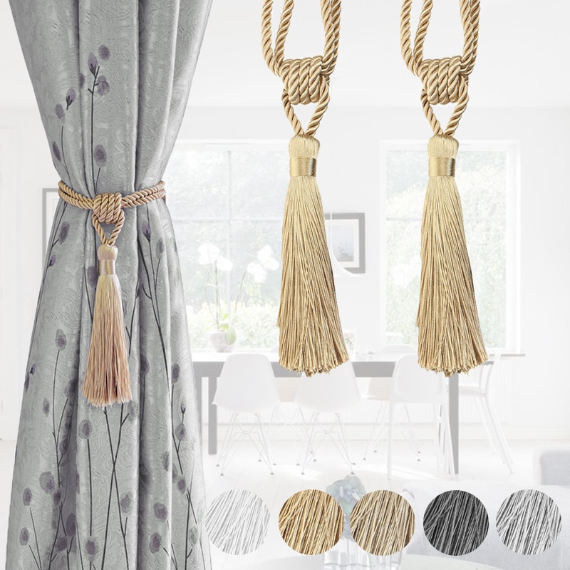 2 Stuks Gordijn Tiebacks Kwastje Gordijn Clips Touw Vastzetmogelijkheden Terugloopsper Woonaccessoires Decoratieve