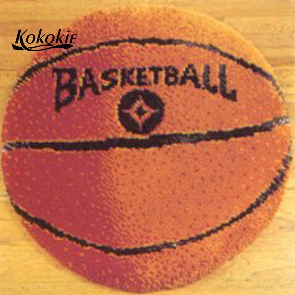 Klink haak kit basketbal tapestry kits diy kleed canvas afdrukken handwerken knooppakket tapijt borduren handwerkpakketten