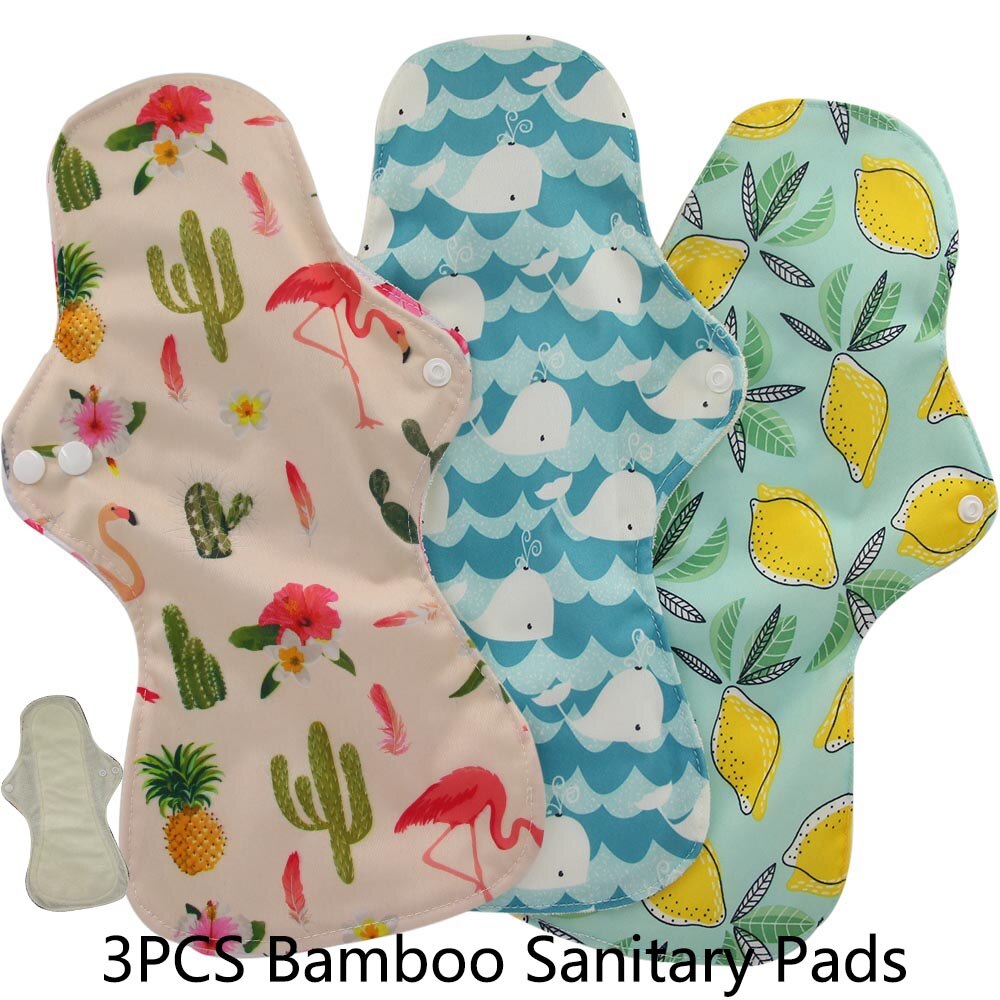 Compresas menstruales de carbón de bambú reutilizables, compresas sanitarias de flujo pesado, lavables, para uso nocturno, Extra grandes, 2 uds.: 475153