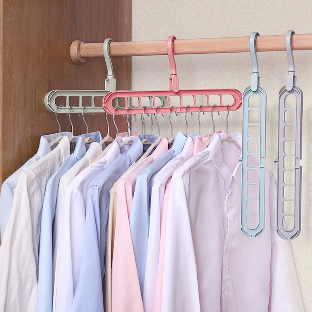 Colgador de armario de ropa con 9 agujeros, gancho para colgar ropa, estante organizador, organización de almacenamiento de ropa para el hogar, accesorios para dormitorio