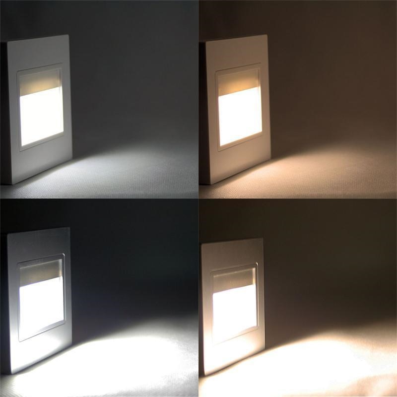 Inbouw led wandlamp 1.5w ac85-265v inbouw led trapverlichting trap gang wand voetlamp warm/koel wit