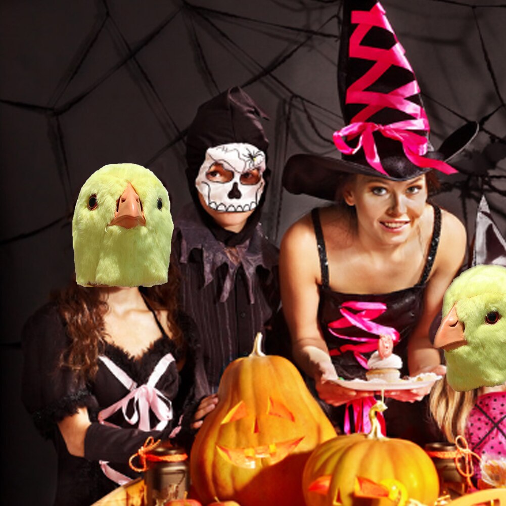 Chicken Plush Mask Non-toxic Latex Halloween Mask Headgear Cosplay Props For Masquerade Carnival Party For Children