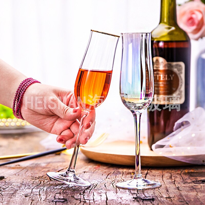 Blyfritt kristallhögt glas tulpan rött vinglas vertikalt randglas vinglas champagneglas