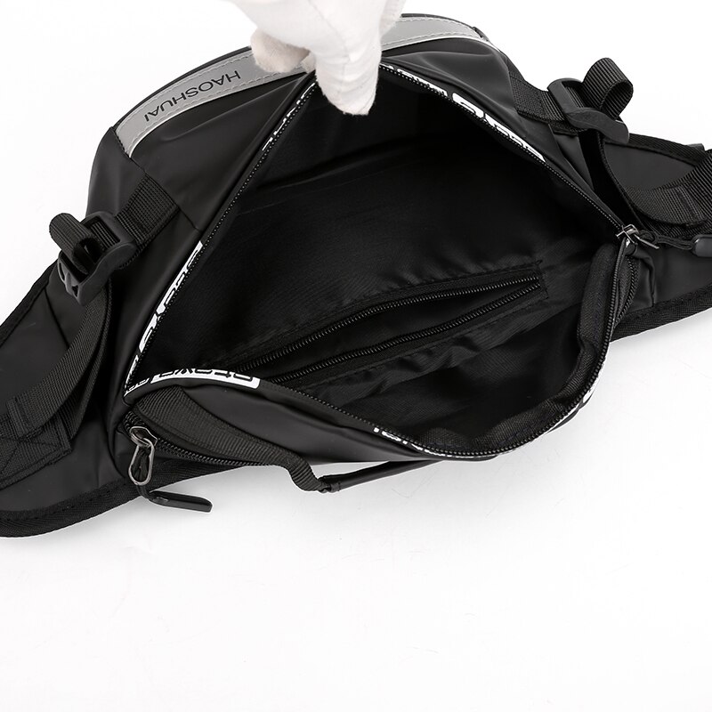 Anti Diefstal Mannen Riem Bodybag Grote Capaciteit Hip Reflecterende Strip Enkele Schoudertas Mannen Messenger Bag Nylon Trendy borst Zak
