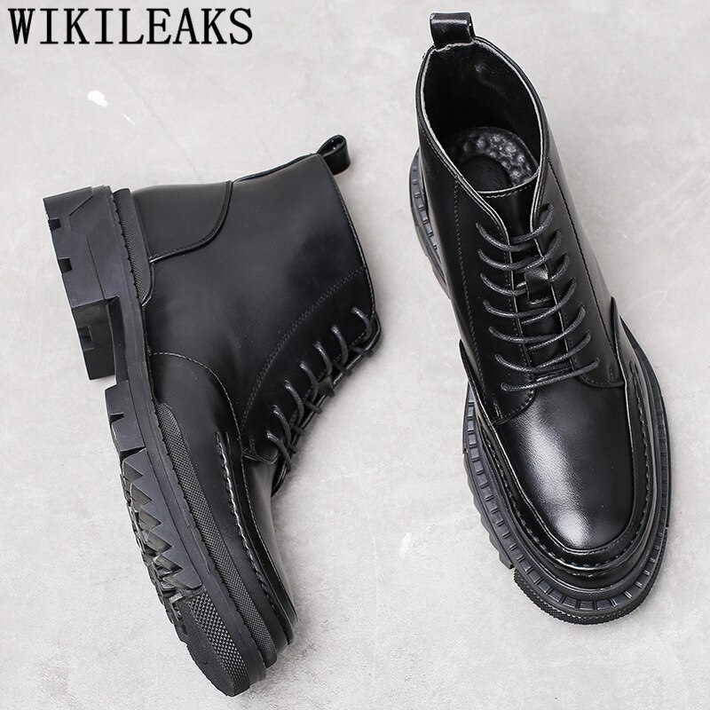 Chukka Boots Men Leather Boots Men Black Chelsea Boots Men Botas Moto Hombre Zapatos De Hombre De Vestir Formal Erkek Ayakkabi