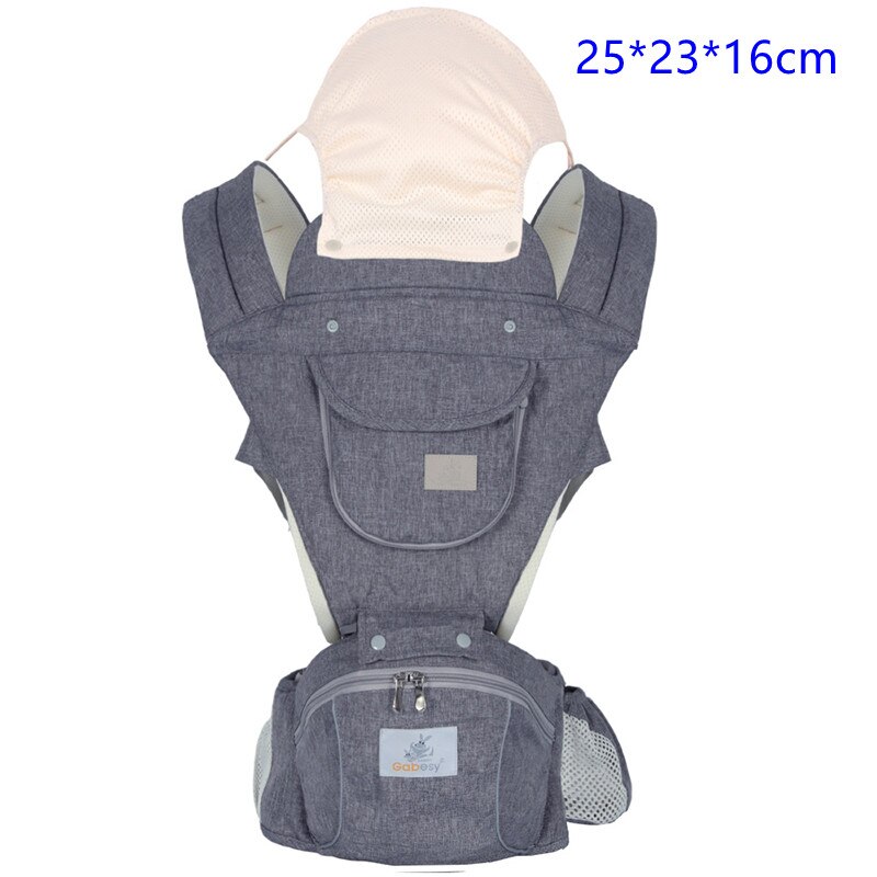 Gabesy-mochila portabebés ergonómica para bebé, portabebés, mochila frontal, taburete de cintura, bolsa de almacenamiento para bebé de 0 a 36 meses: 02 grey