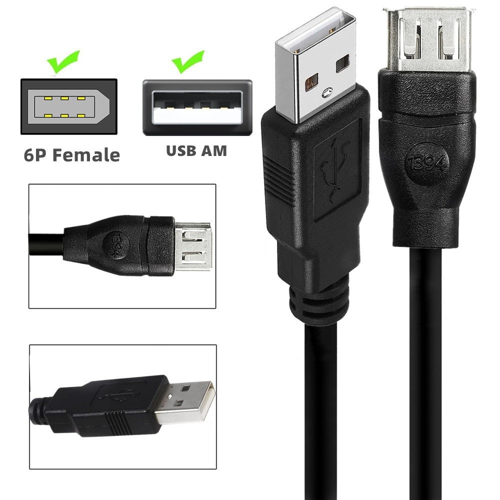 Usb-adapterkabel firewire ieee 1394 6- pins hunn til usb 2.0 am- adapterkabel plug and play for digitalkamera, fint håndverk