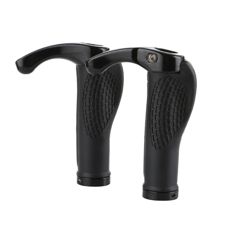 Ergonomico MTB Mountain Bici Del Manubrio In Gomma Manopole Bicicletta Lock-On Estremità: Black