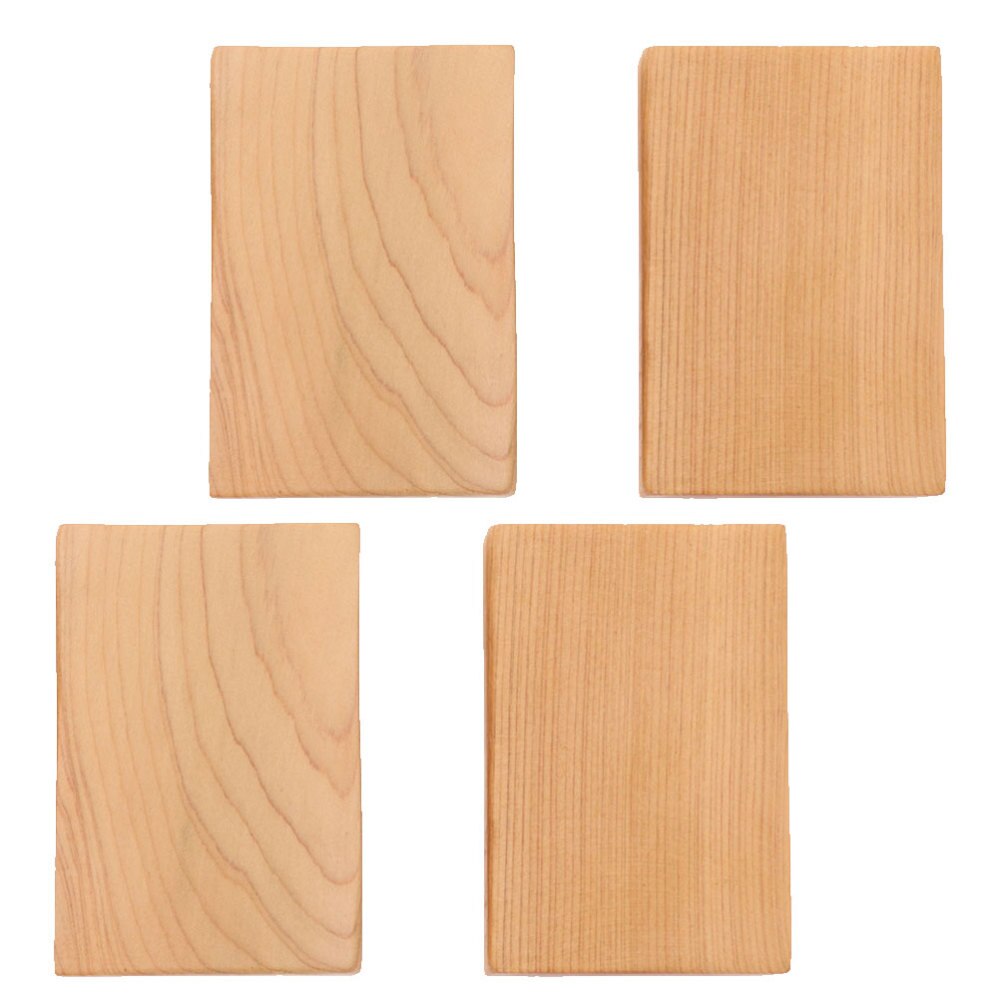 2 Pcs Thicken Wooden Block DIY Craft Cutout Smooth Wood Block for Art Crafts Project (Wood Color)